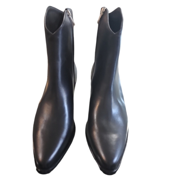 New Thursday Boot Co Country Black Leather Western Block Heel Boots sz 8.5 - Picture 5 of 11